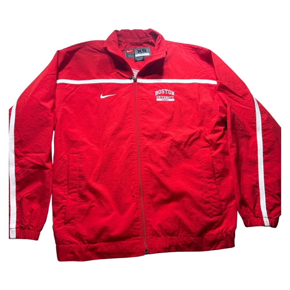 Nike Team Boston University Tennis Windbreaker Jacket Red XS Full Zip SKU148